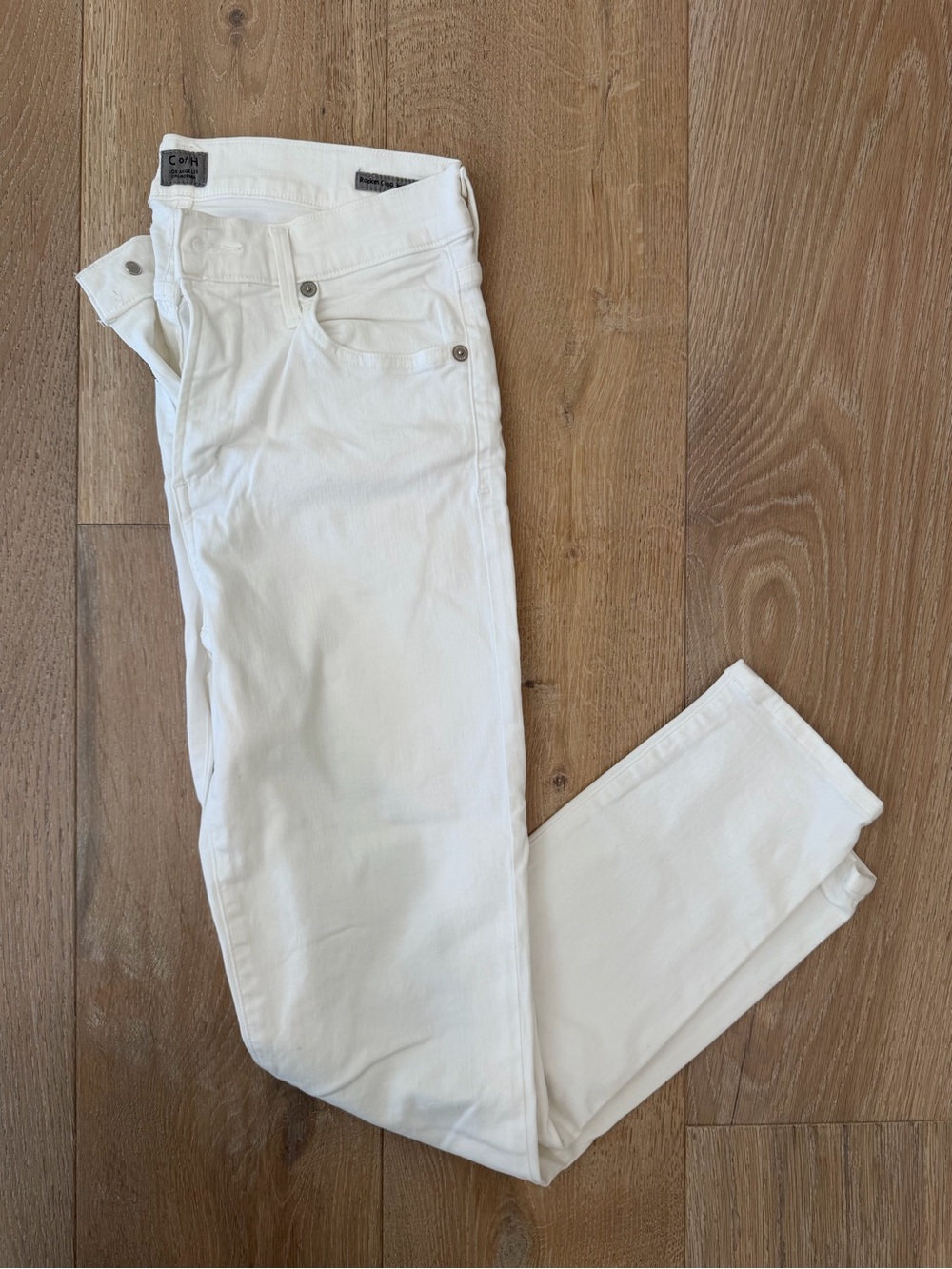 COH rocket crop high rise skinny white jeans sz 25